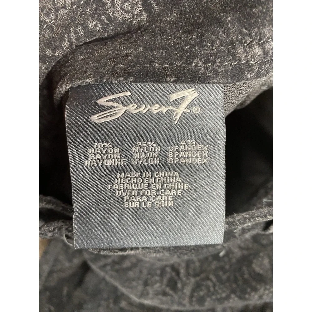 Seven‎ 7 Women's Velvet Paisley Patterned Jeans Black Size 16 New
